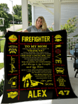 Custom Text Name Number Gift For Firefighter Mom Thank You For All The Times Quilt