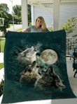 Wolves Howling Moonlight Quilt