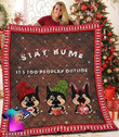 Chihuahua Stay Home It Is Too Peopley Outside Christmas Quilt
