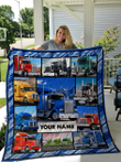 Love Truck Personalize Custom Name Quilt