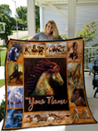 Love Horse Personalize Custom Name Quilt