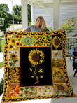 Bee Sunflower Personalize Custom Name Quilt