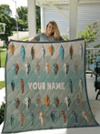 Love Fishing Personalize Custom Name Quilt