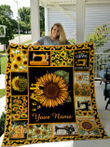 Sewing Sunflower Personalize Custom Name Quilt