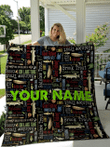Fishing Personalize Custom Name Quilt