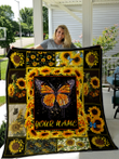 Love Butterfly Personalize Custom Name Quilt