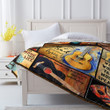 Guitar Throw Blanket - When Words Fail Music Speaks Quilt Blanket - Special Gift For Guitar Lovers