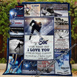 To My Son, Love Dad, Ice Hockey Quilt