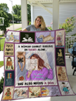 A Girl Who Love Dogs And Books Quilt