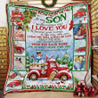 To My Son, Red Truck Christmas Quilt