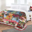 Golden Dog Blanket - Golden Retriever Christmas Blanket - Dog Christmas Gifts Quilt Blanket