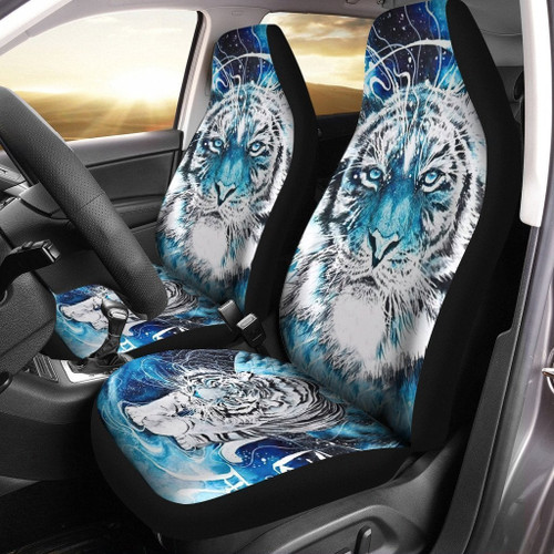 Tigger Seat Covers For Cars - Blue And White Tiger Car Seat Cover - Gift Ideas For Tiger Lovers