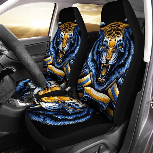 Tiger Car Seat Covers - Yellow And Blue Tiger Seat Covers - Best Gifts For New Teenage Drivers