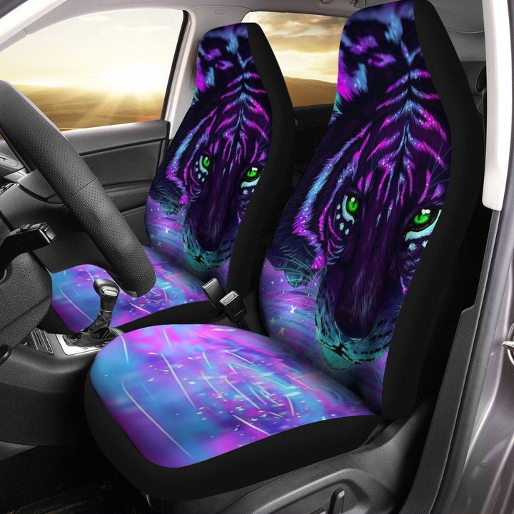 Green Eyes Tiger Car Seat Cover | Universal Fit Car Seat Protector | Easy Install | Polyester Microfiber Fabric | CSC1739
