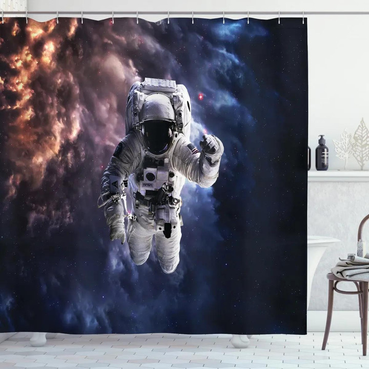 Realistic Space Suit Design Printed Shower Curtain Home Decor