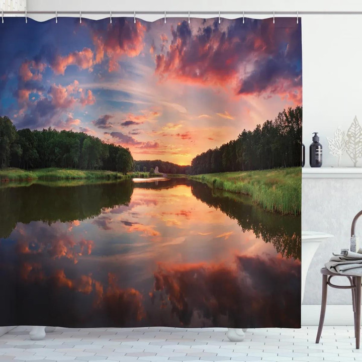 Ukraine Scenic Panorama Design Printed Shower Curtain Home Decor