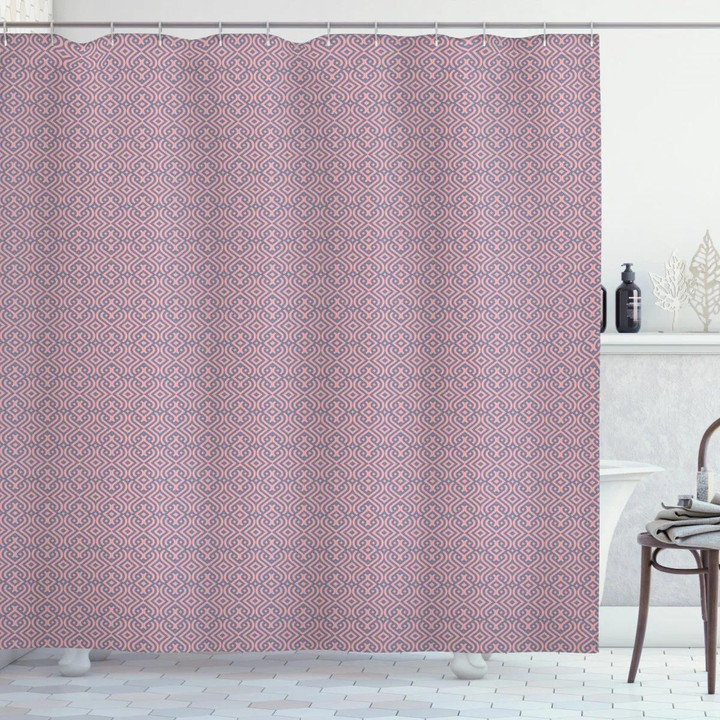 Old Geometric Ethnic Pattern Printed Shower Curtain Bathroom Decor