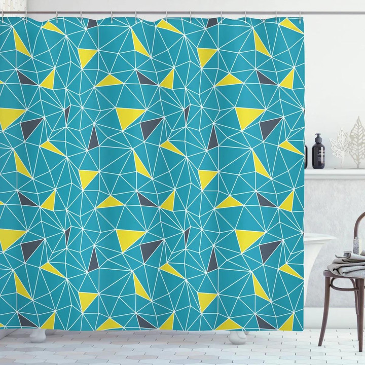 Fractal Shapes Design Printed Shower Curtain Home Decor