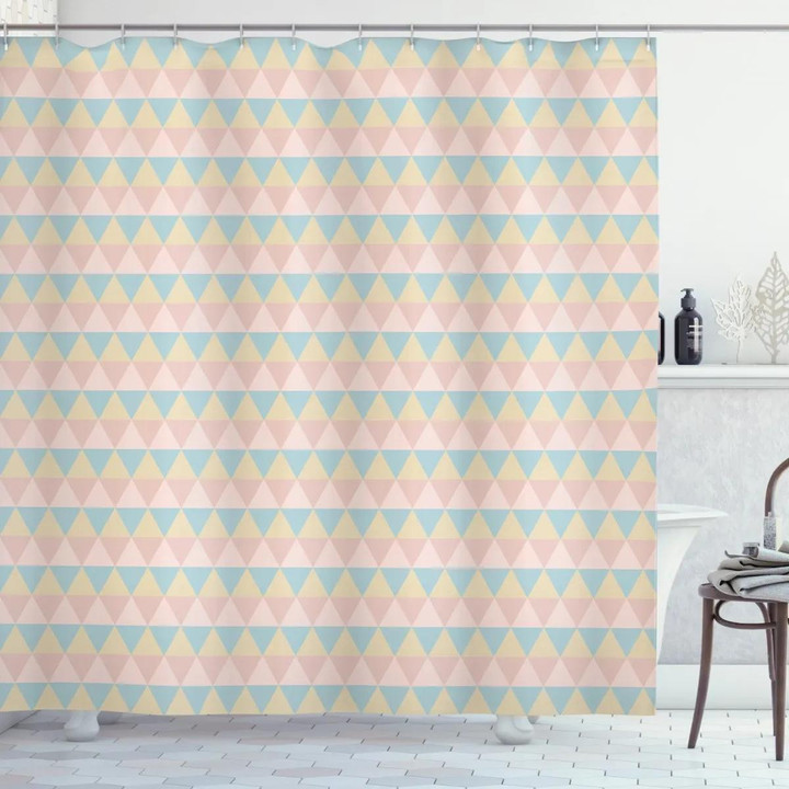 Pastel Colored Pattern Design Printed Shower Curtain Home Decor