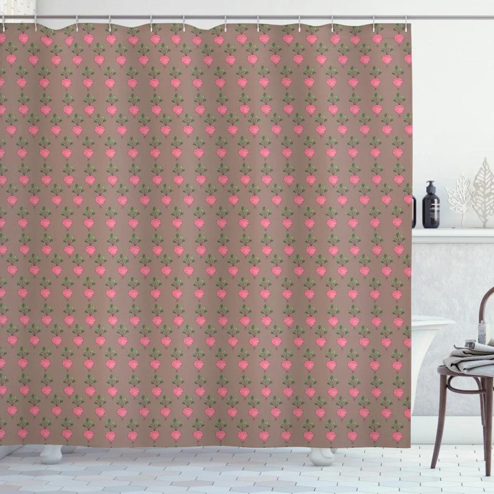 Hand Drawn Turnips Design Printed Shower Curtain Home Decor