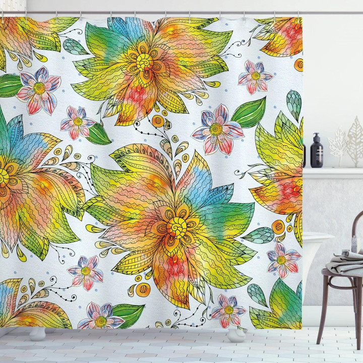 Macro Flower Petals Art Design Printed Shower Curtain Home Decor