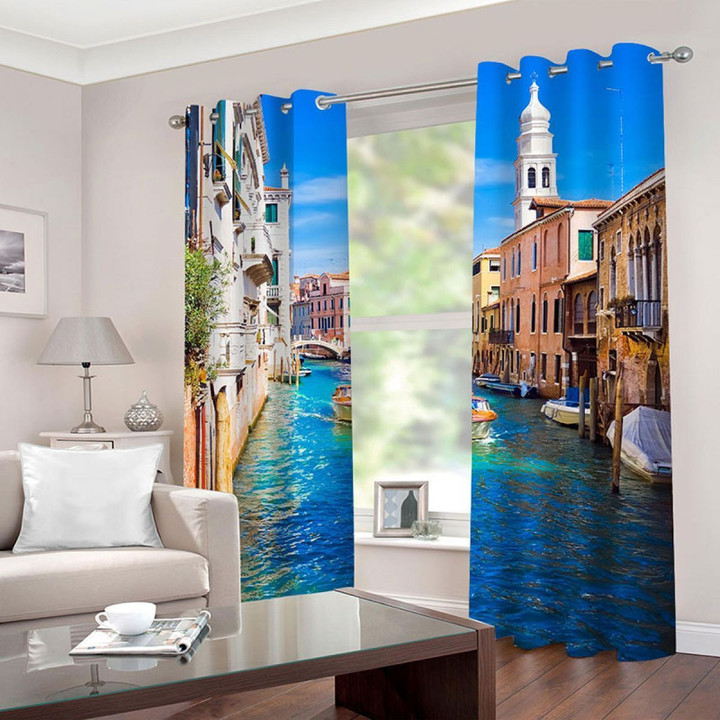 Venice Pair Darkening Printed Window Curtain Home Decor