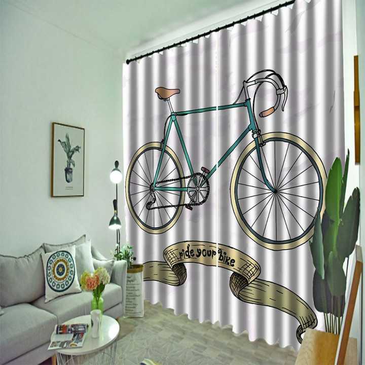 Vintage Bicycle Printed Window Curtain Home Decor