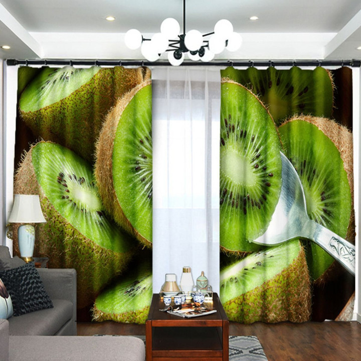 Eat Kiwi Printed Window Curtain Home Decor