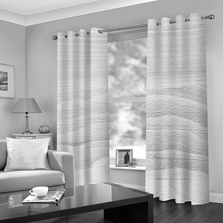 Gray Abstract Scenery Printed Window Curtain Home Decor