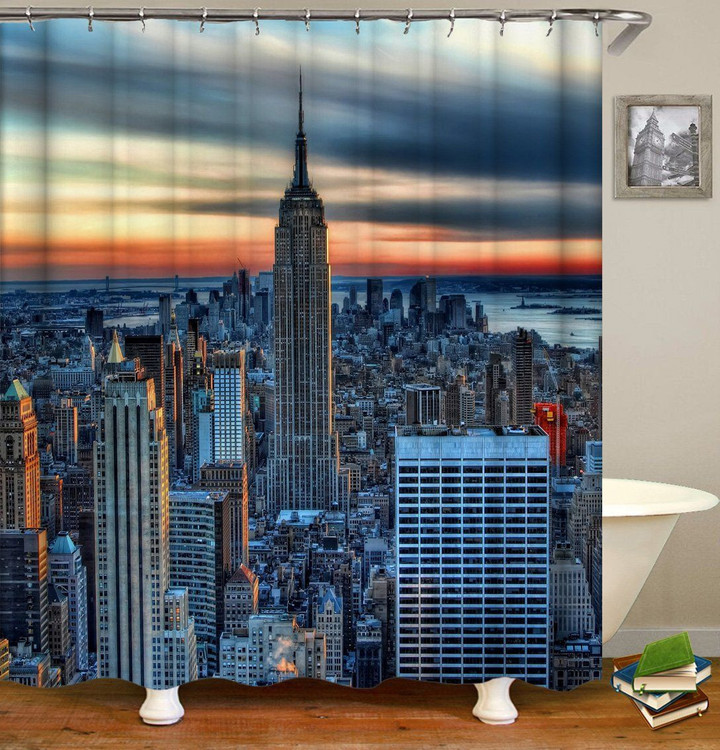 The Buildings In The City 3D Printed Shower Curtain Gift Home Decoration