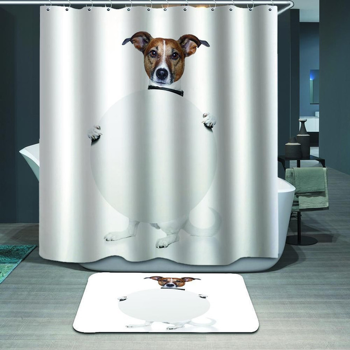 The Cute Dog Graphic Design 3D Printed Shower Curtain Gift Home Decor