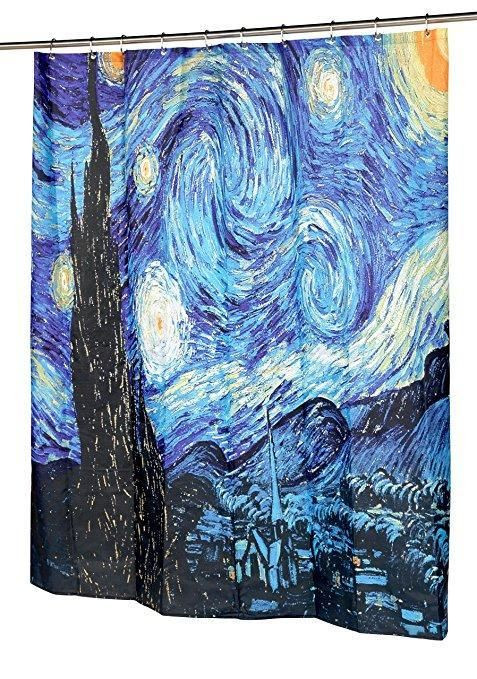 Van Gogh The Starry Night Shower Curtains Famous Paintings Curtains Bathroom Decor