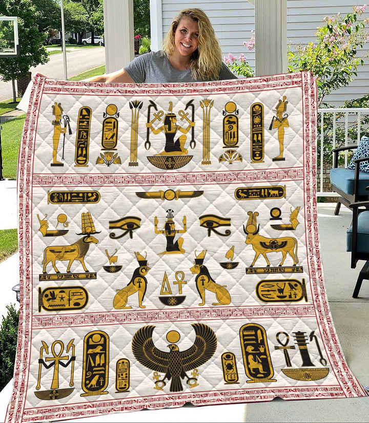 Ancient Egypt Symbol Quilt Blanket Dhc1402948Td