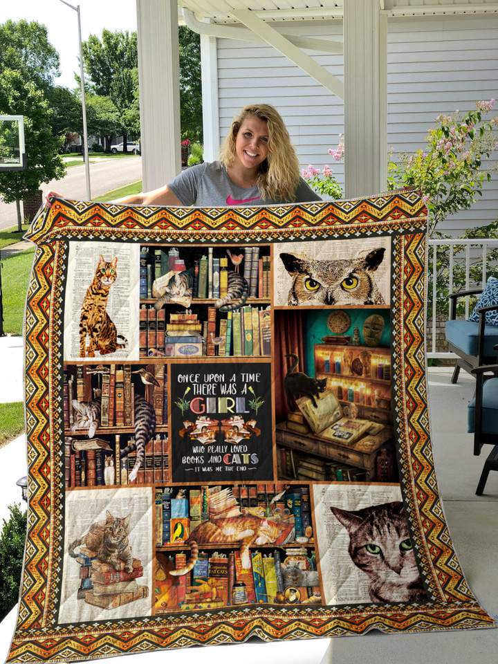  Books And Cats Quilt Th443