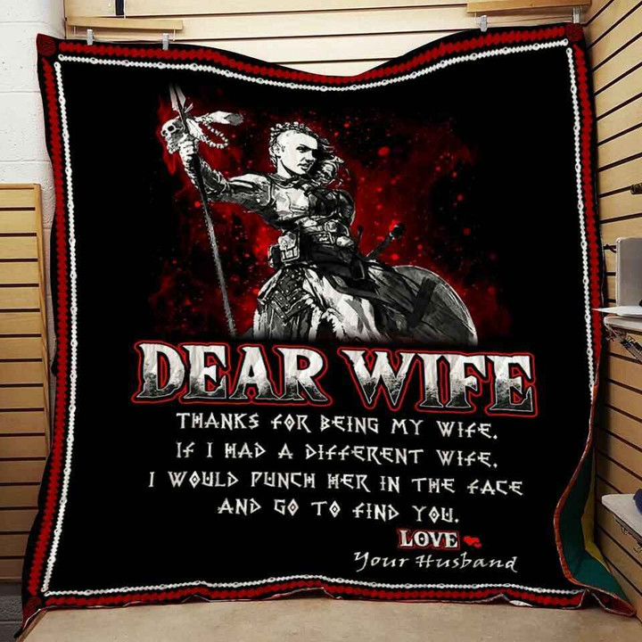 (Ql403) Lhd Family Quilt - Dear Wife - Thanks For Being My Wife.
