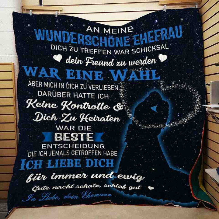 (Ql438) Lhd Family Quilt - To My Gorgeous Girlfriend - Germany.