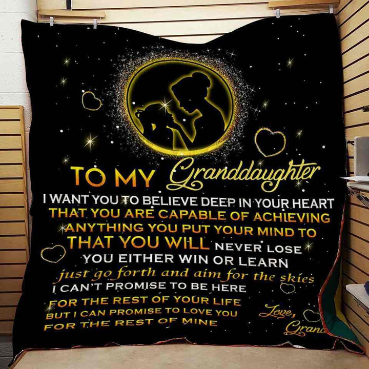 (Ql448) Lda Family Quilt - To My Granddaughter - Never Lose V2.