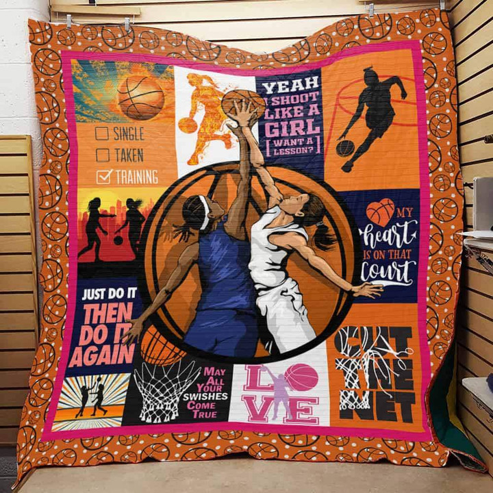 Basketball My Heart Is On That Court Quilt
