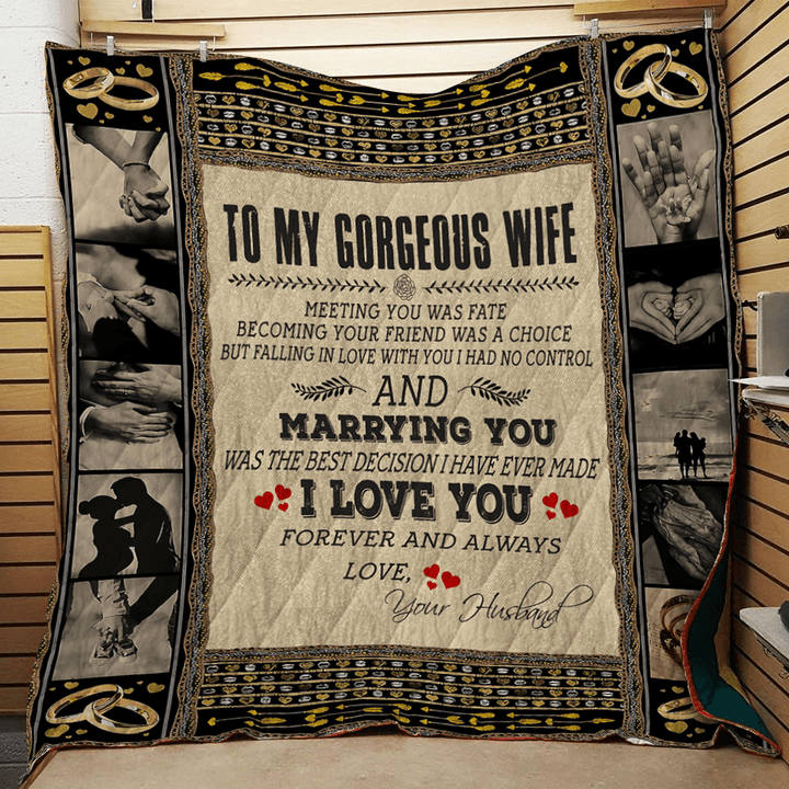 (Ql271) Lhd Family Quilt - To My Wife - I Love You.