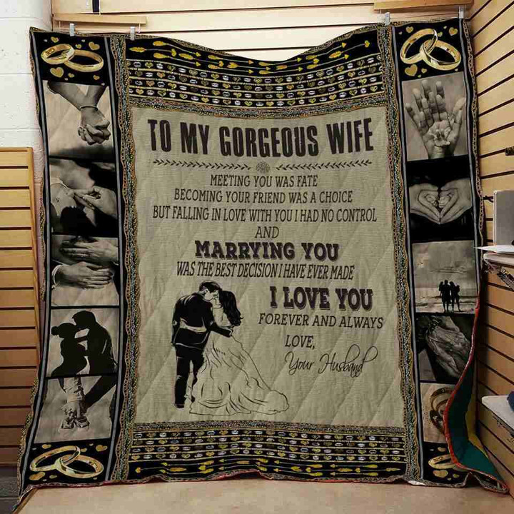 (Ql279) Lhd Family Quilt - To My Wife - Marrying You.