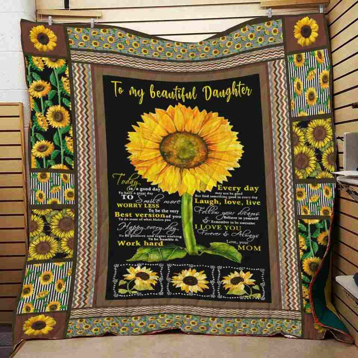 (Ql213) Sunflower Quilt - To My Beautiful Daughter.