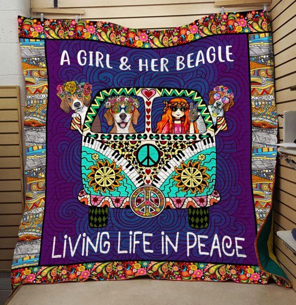 A Girl And Her Beagle Quilt