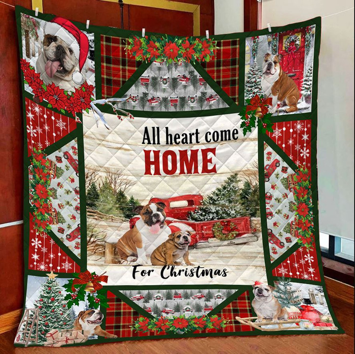 Bulldog Home For Christmas Quilt