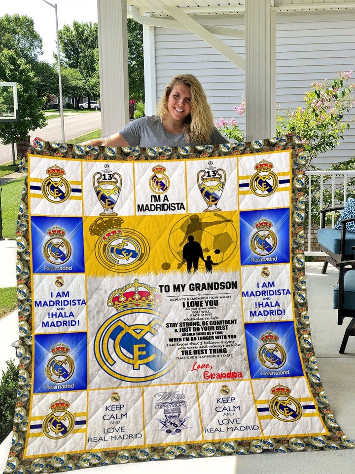  Real Madrid - To My Grandson - Love Grandpa Quilt