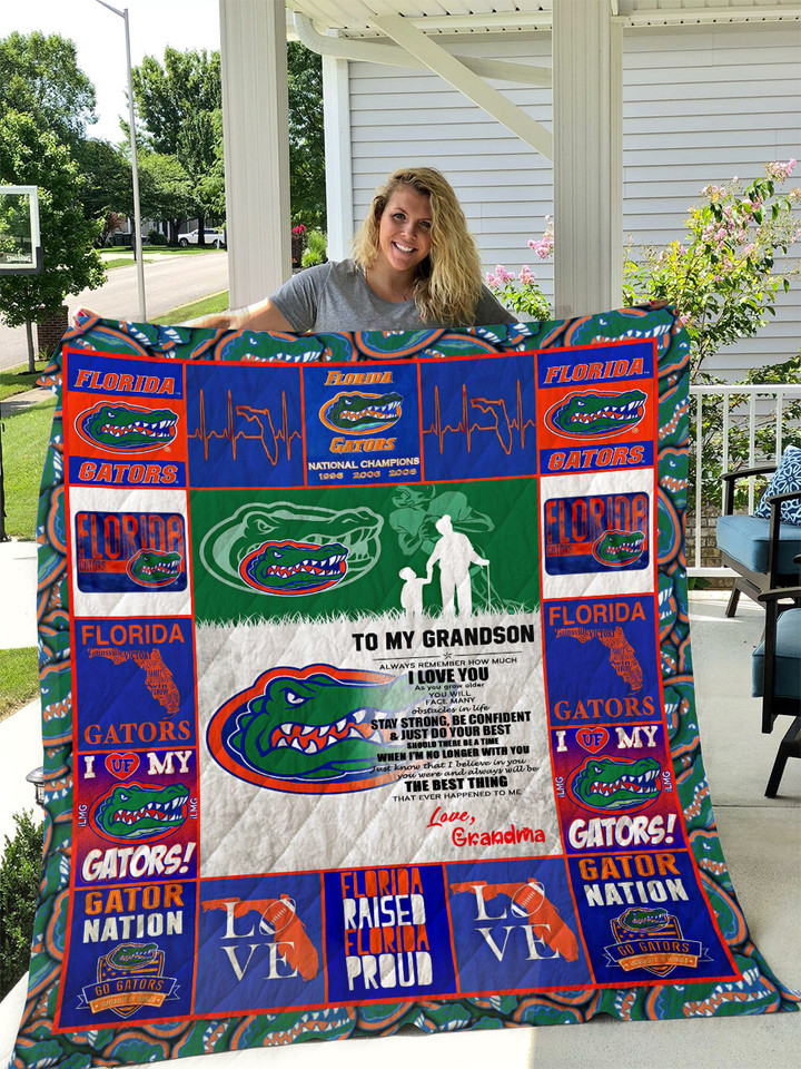  Florida Gators - To My Grandson - Love Grandmom Quilt
