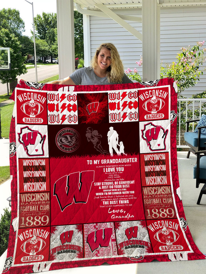  Wisconsin Badgers - To My Granddaughter - Love Grandpa Quilt