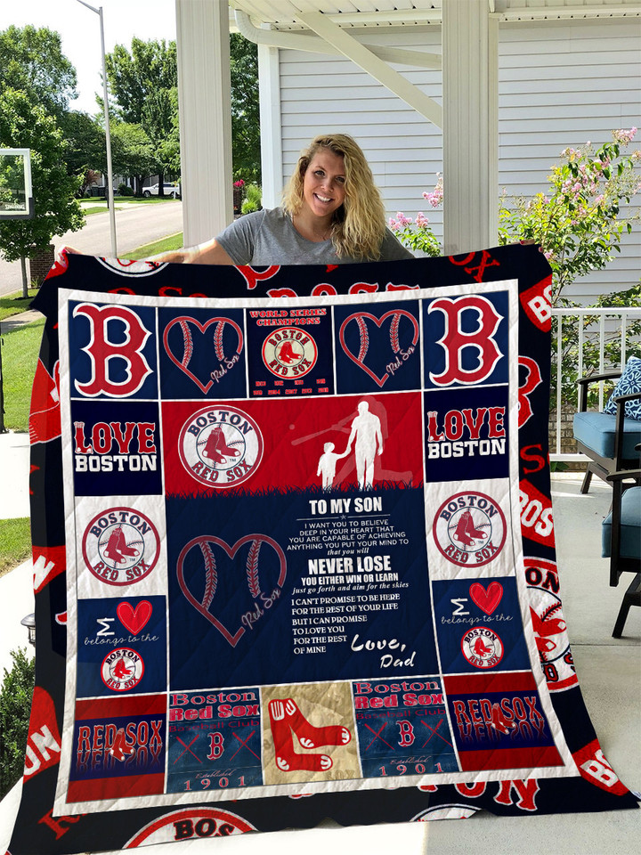  Boston Red Sox - To My Son - Love Dad Quilt