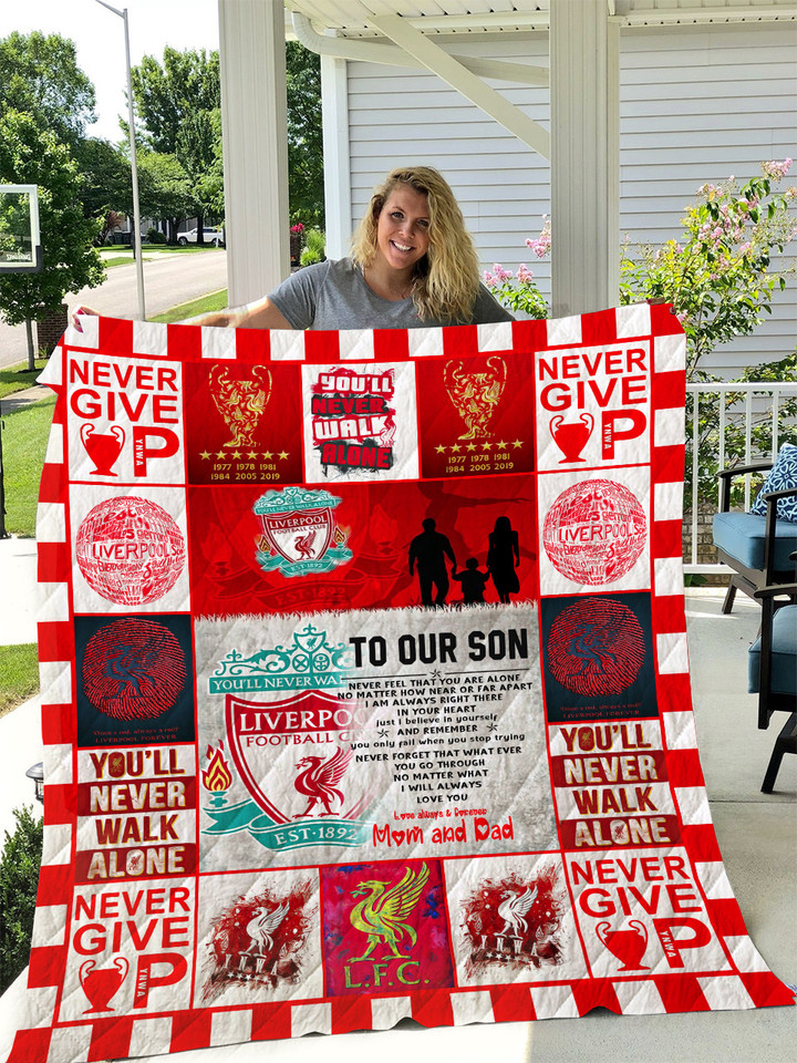  Liverpool - To Our Son - Love Dad And Mom Quilt