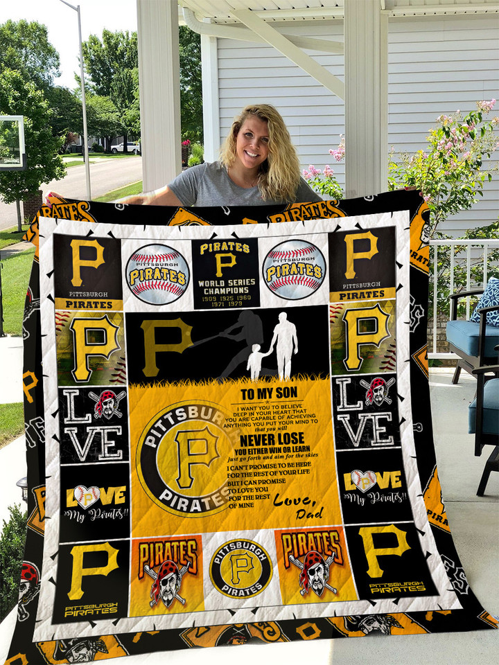  Pittsburgh Pirates - To My Son - Love Dad Quilt
