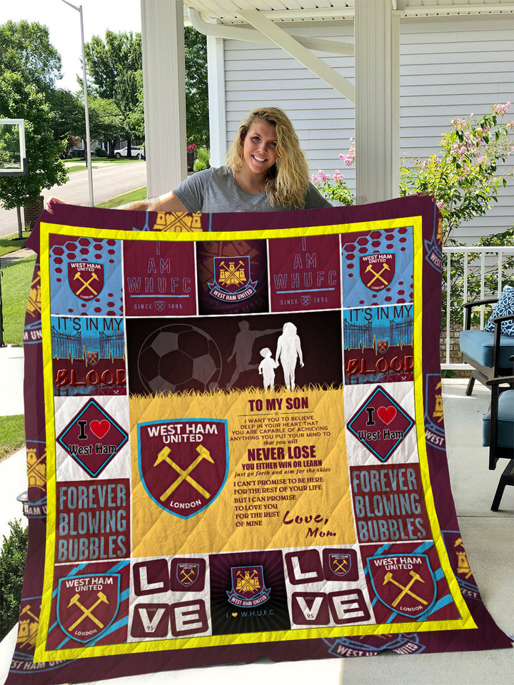  West Ham United F.C - To My Son - Love Mom Quilt
